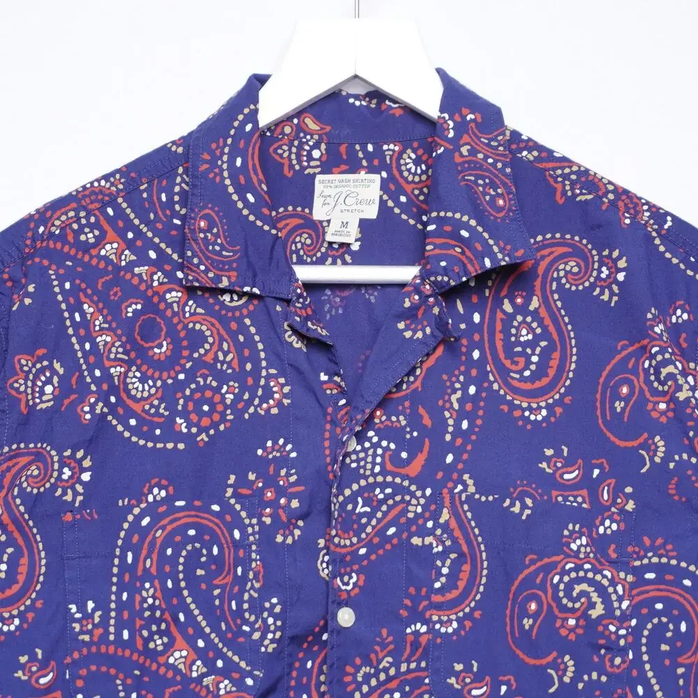 J.‎ Crew Blue Paisley Organic Cotton Shirt Size M